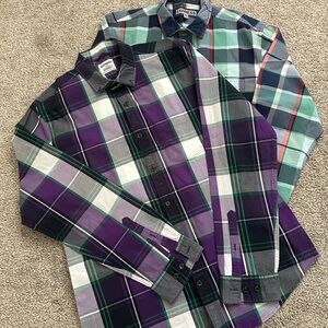 Express Flannel Shirt Set M – 2 Plaid Shirts, Checked Vintage Style